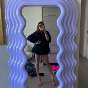 Top shop Size 4 black shirtsleeve puff tunic/dress/shirt